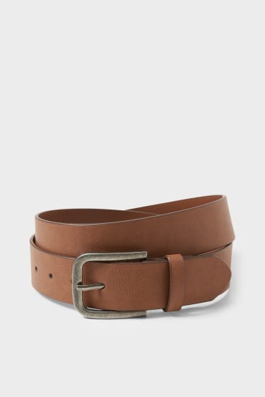 Men - CLOCKHOUSE - belt - faux leather - brown