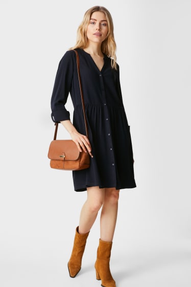 Women - Fit & Flare Dress - dark blue