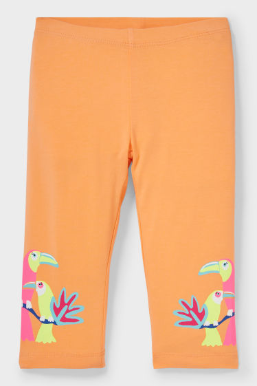 Children Girls - Capri leggings - orange
