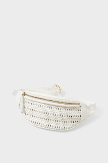 Women - Bum bag - faux leather - white