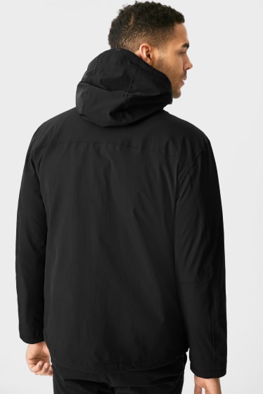 Herren - Regenjacke mit Kapuze - schwarz