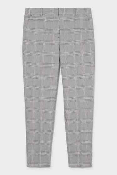 Women - Trousers - Check - gray