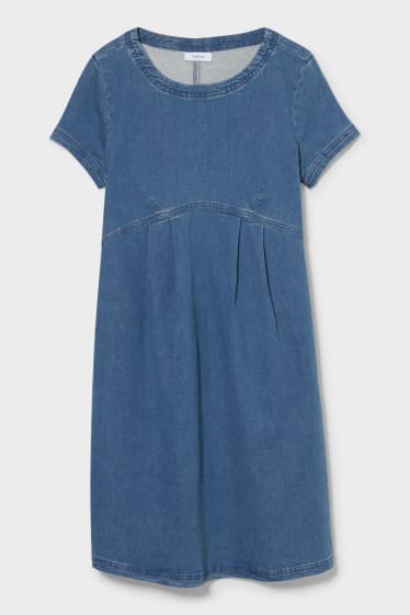 Women - Maternity Denim Dress - denim-blue