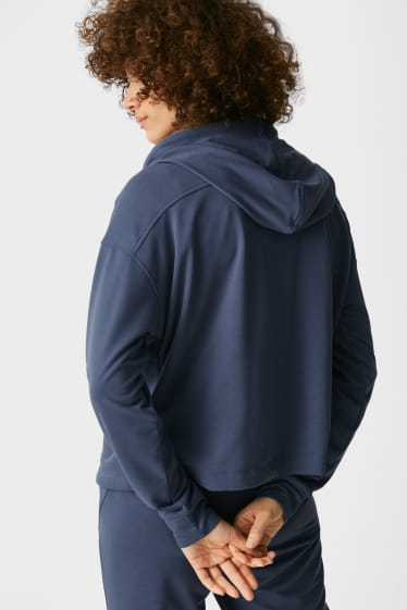 Damen - Sweatjacke mit Kapuze - hellblau