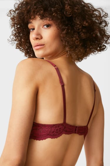 Women - Underwire bra - DEMI - padded - red
