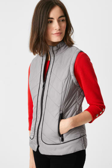 Women - Quilted gilet - gray / silver