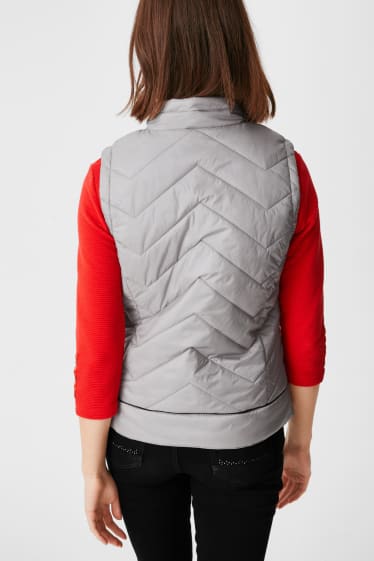 Women - Quilted gilet - gray / silver