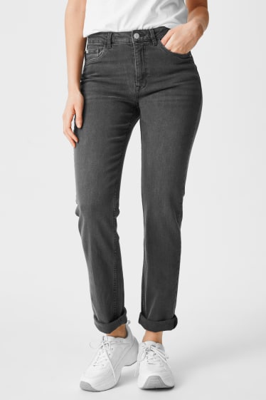Women - Straight jeans - gray-melange