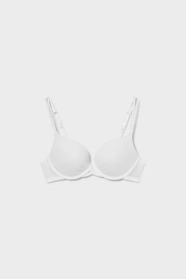Women - Underwire bra - PLUNGE - push-up - white