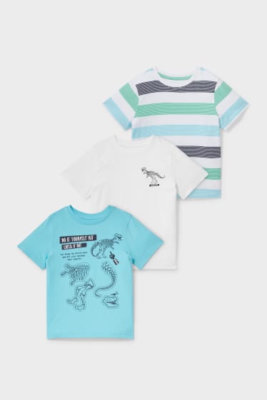 Kinderen - Set van 3 - T-shirt - turquoise