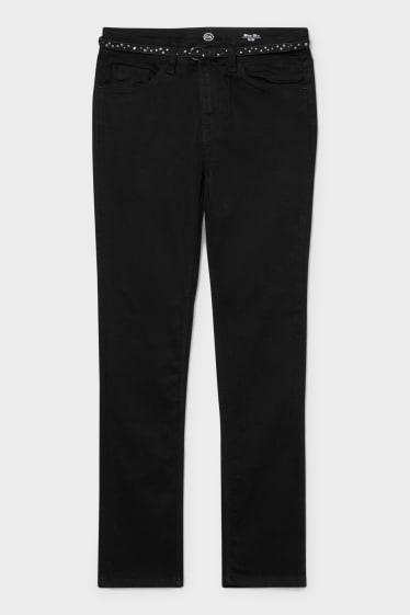 Femmes - Slim jean avec ceinture - noir