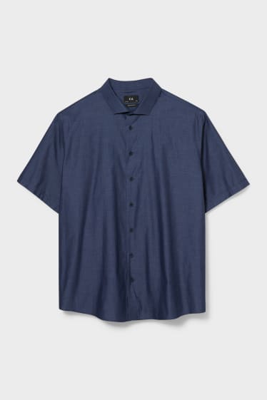 Heren - Business-overhemd - Regular Fit - cut away - donkerblauw