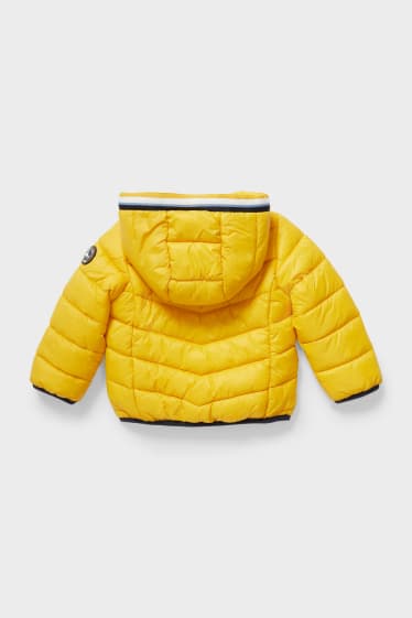 Babies - Baby quilted jacket with hood - yellow