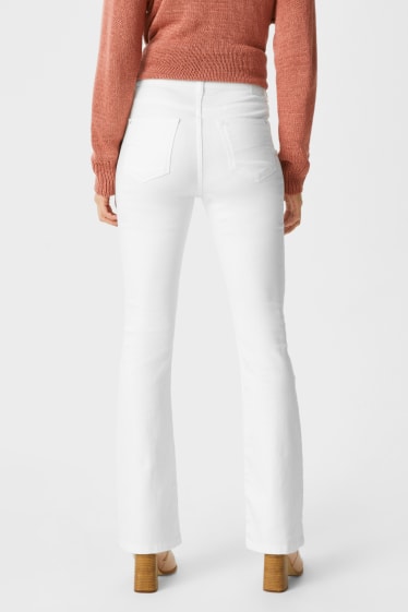 Women - Flare jeans - high waist - white