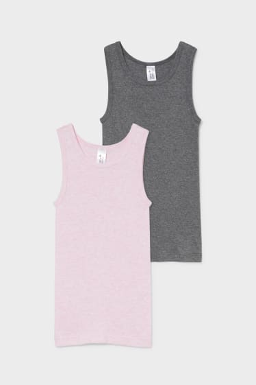 Kinderen - Set van 2 - singlet - roze mix