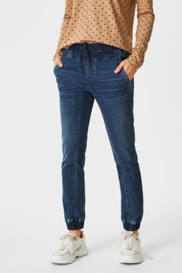 Kobiety - Skinny jeans - dżinsy w dresowym stylu - dżins-niebieski