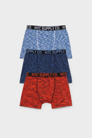 Enfants - Lot de 3 - boxers - rouge / bleu