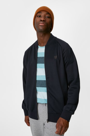 Hommes - Sweat-shirt en molleton - bleu foncé