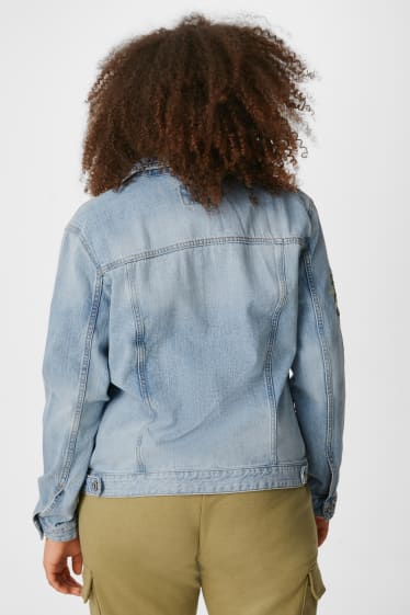 Dospívající a mladí - CLOCKHOUSE - džínová bunda - džíny - světle modré