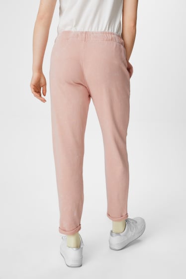 Dámské - CLOCKHOUSE - teplákové kalhoty - růžová-žíhaná