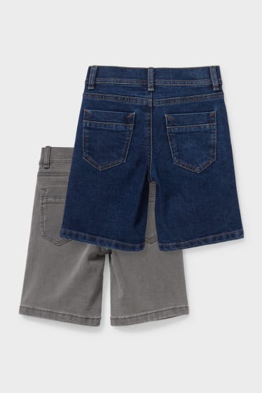 Kinder - Multipack 2er - Jeans-Bermudas - extra-schlanker Bund - jeans-dunkelblau