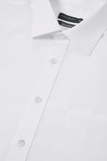 Hommes - Chemise de bureau - regular fit - col Kent - blanc