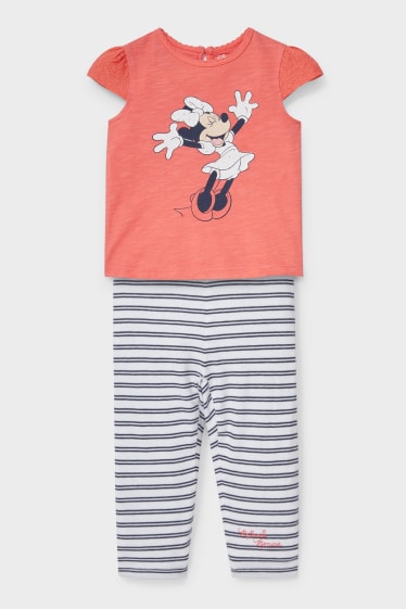 Baby's - Minnie Mouse - baby-outfit - 2-delig - zalm