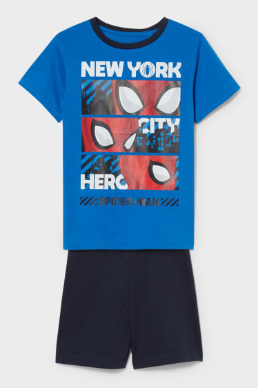 Kinder - Spider-Man - Shorty-Pyjama - 2 teilig - blau