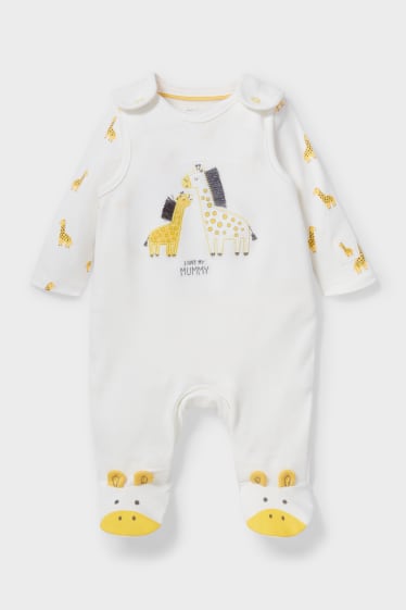 Babies - Romper Set  - 2 Piece - white / yellow