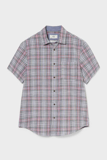 Heren - Overhemd - Regular Fit - Kent - geruit - gekleurde ruitjes