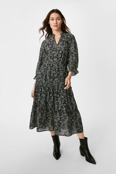Women - Fit & Flare Dress - Organic Cotton - black