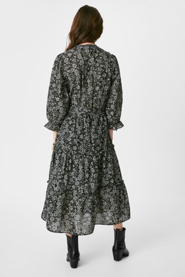 Women - Fit & Flare Dress - Organic Cotton - black