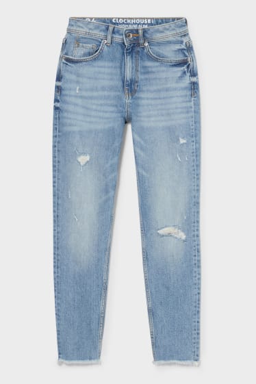Dámské - CLOCKHOUSE - slim jeans - džíny - světle modré