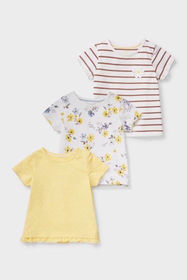 Neonati - Confezione da 3 - maglia a maniche corte per bebè - crema