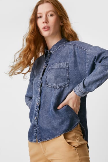 Damen - ONLY - Jeansbluse - jeansblau