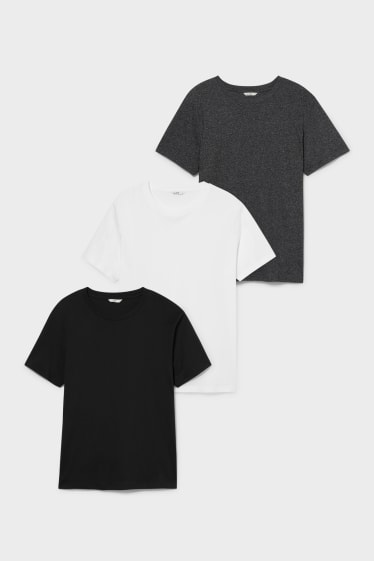 Herren - Multipack 3er - T-Shirt - schwarz / weiß