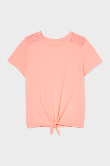 Kinder - Kurzarmshirt - neon rosa