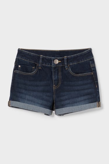 Children - Denim shorts - denim-dark blue