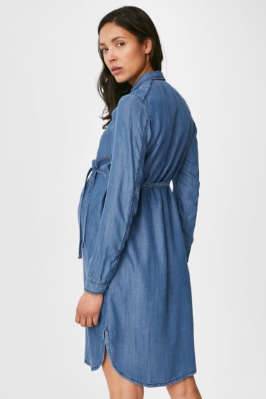 Women - Lyocell Denim Nursing Dress - denim-blue