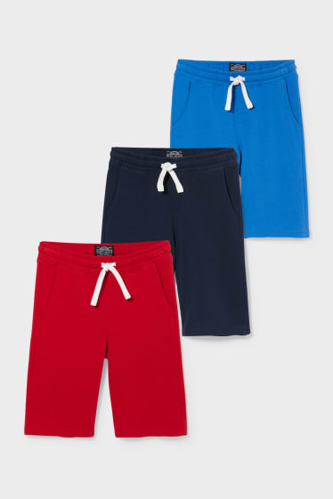 Bambini - Confezione da 3 - shorts felpati - blu scuro