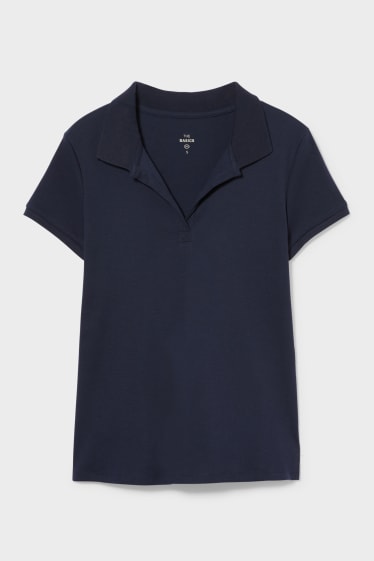Women - Basic polo shirt - dark blue