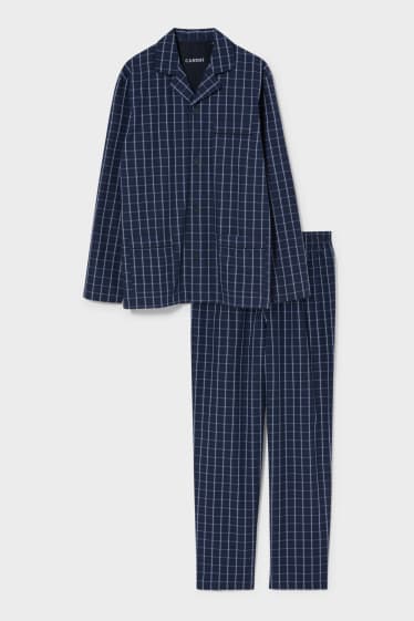 Men - Pyjamas  - check - dark blue