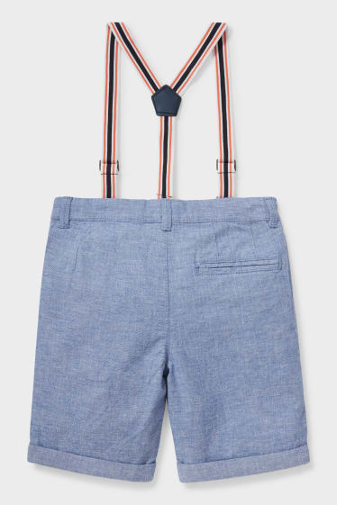 Kinder - Shorts mit Hosenträgern - jeans-hellblau