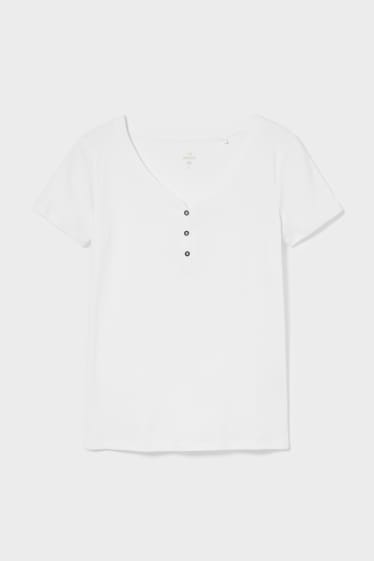 Damen - Basic-T-Shirt - weiß