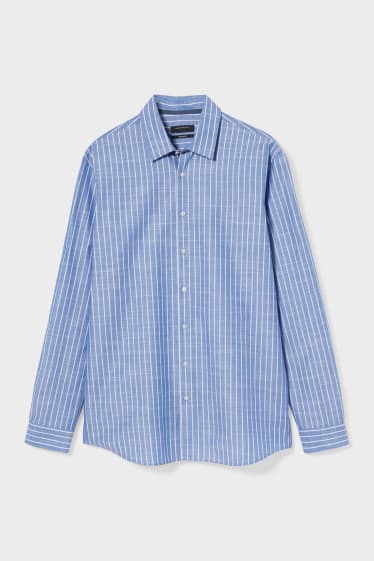 Uomo - Camicia business - Regular Fit - collo all'italiana - a righe - blu / bianco