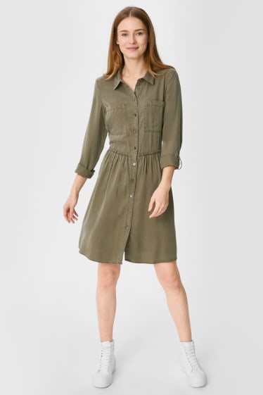 Women - A-line dress - khaki