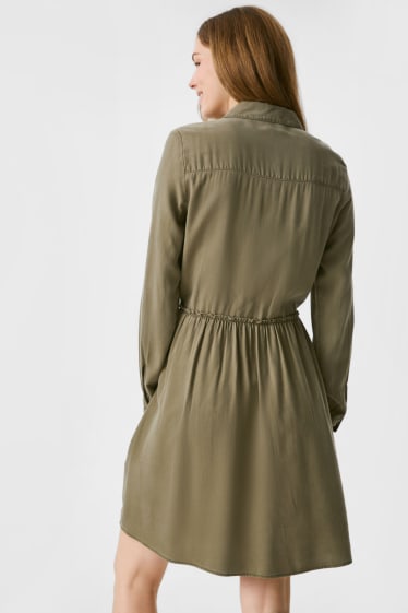 Women - A-line dress - khaki