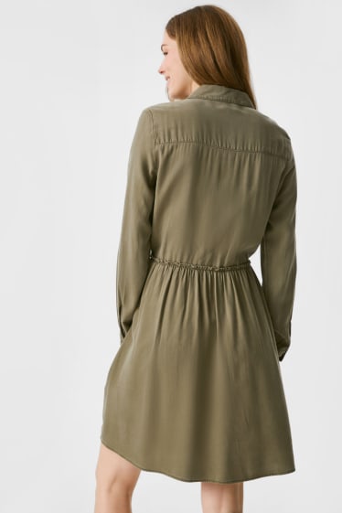 Damen - A-Linien Kleid - khaki