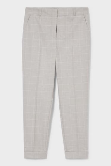 Donna - Pantaloni business - a quadri - grigio chiaro