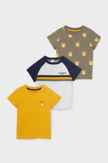 Babies - Multipack of 3 - short sleeve T-Shirt - khaki
